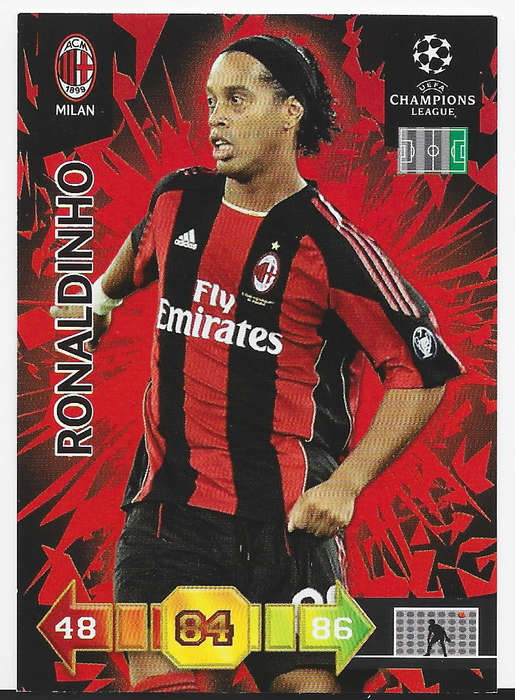 RONALDINHO (AC Milan) - PANINI `CHAMPIONS LEAGUE`  2010/11 - BASE TRADING CARD