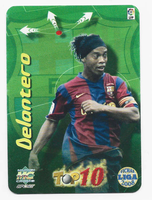 RONALDINHO (Barcelona) - MUNDI CROMO `SPAIN LA LIGA` 2007/08 - DIE CUT `FIRE REFRACTOR` CARD