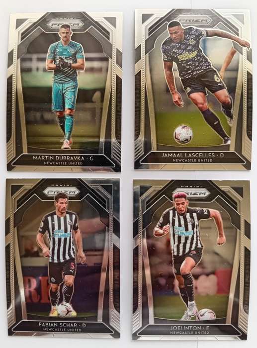 NEWCASTLE UNITED - PANINI P/League PRIZM 2021 - TEAM LOT of 4 PRIZM FOIL TRADING CARDS