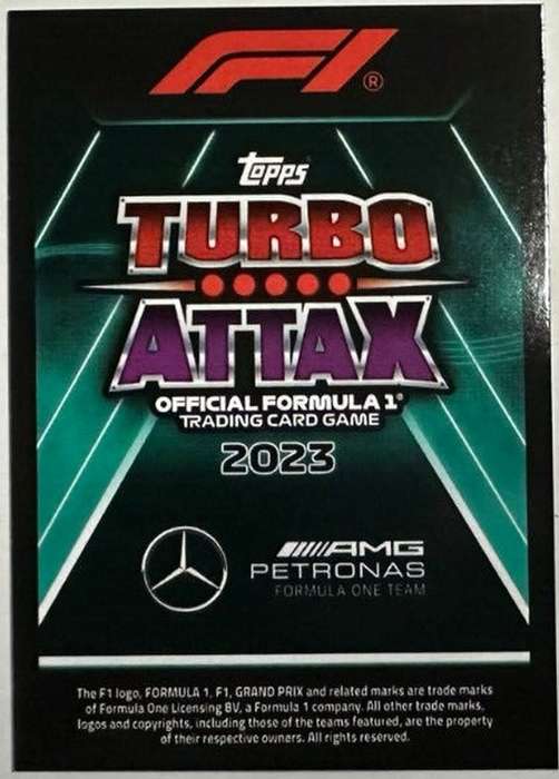 LEWIS HAMILTON - TOPPS `TURBO ATTAX F1` 2023 COLLECTION - GOLD FOIL LIMITED EDITION TRADING CARD
