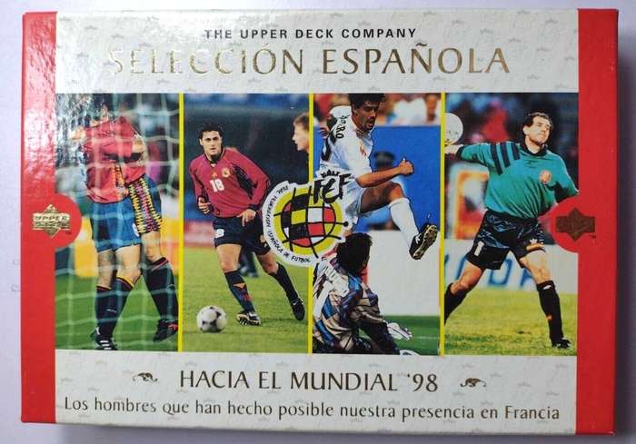 SPAIN - UPPER DECK `FIFA WORLD CUP 1998` TEAM BOX SET - COMPLETE 45 TRADING CARD SET IN BOX