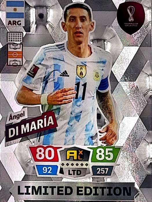 ANGEL DI MARIA - PANINI `FIFA WORLD CUP 2022` QATAR - RARE `LIMITED EDITION` TRADING CARD