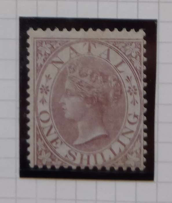 NATAL  1873 - SACC 68 1 Shilling Purple Brown STAMP VARIETY `NO OVERPRINT` - FISCAL STAMP - M/Mint