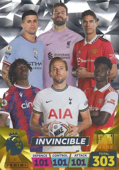 INVINCIBLE - PANINI Eng. Premier League 2022/2023 - RARE `GOLDEN BALLER` TRADING CARD 5