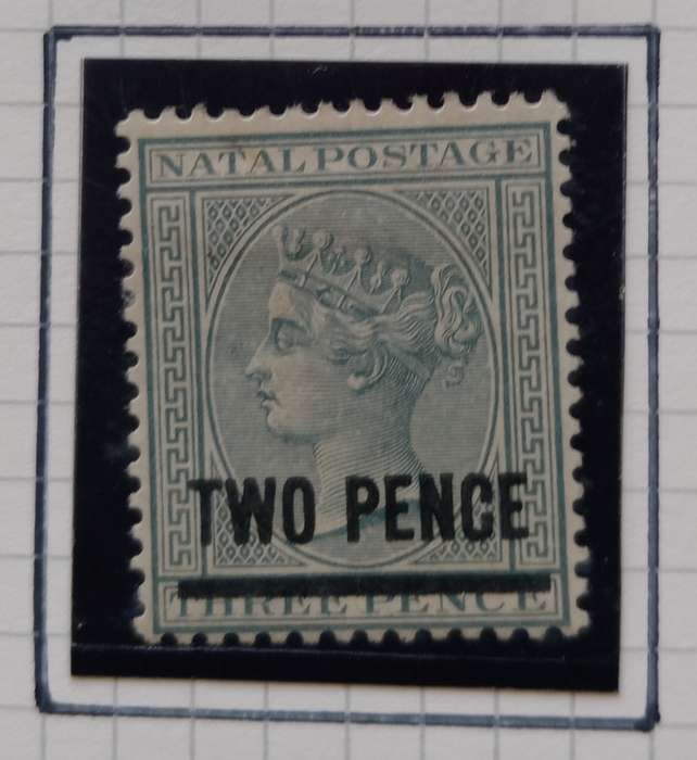 NATAL 1886  - SACC 97 Surcharged `TWO PENCE` in Black  - SACC 101 M/Mint Item A