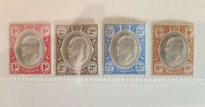 TRANSVAAL  1902 - King Edward VII - SACC 251,252,253,256 Lot of 4 Stamps - M/Mint