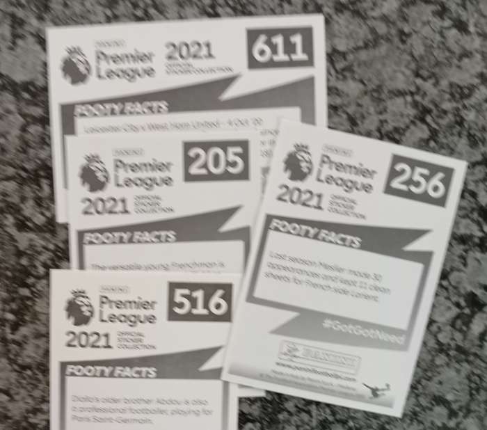 STICKERS - PANINI `English Premier League` 2021 Sticker Collection - LOT of 230 plus Stickers