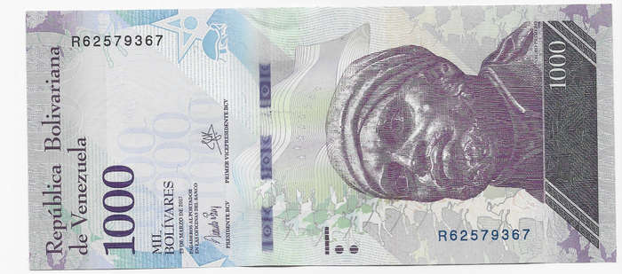 VENEZUELA CENTRAL BANK - 1000 BOLIVARES BANK NOTE  2017 - Unc. Condition