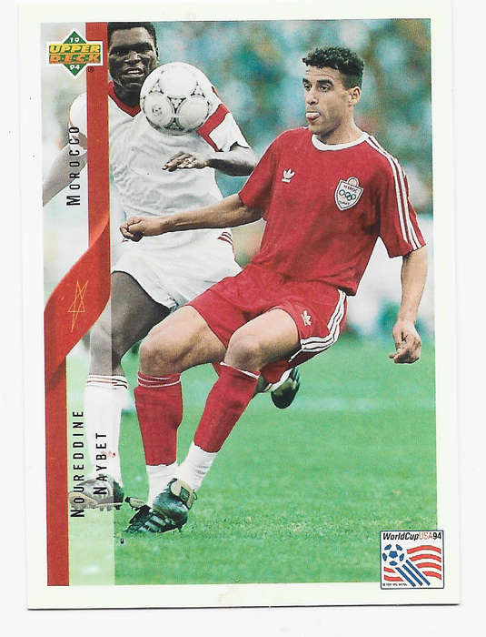 NOUREDDINE NAYBET (Morocco) - U/Deck FIFA WORLD CUP 1994 Preview - BASE TRADING CARD 207 Eng/Ger