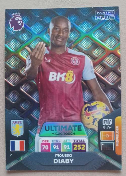 MOUSSA DIABY  - PANINI English Premier League PLUS 2024 - RARE `ULTIMATE` TRADING CARD 2