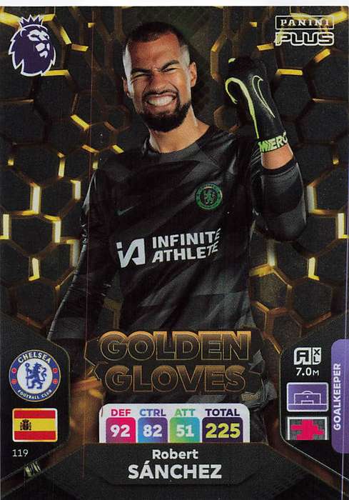 ROBERTO SANCHEZ - PANINI E/Premier League PLUS 2024 - FOIL `GOLDEN GLOVES` TRADING CARD 119
