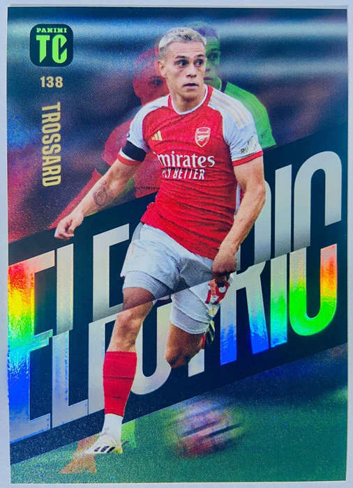 LEANDRO TROUSSARD (Arsenal) - PANINI `TOP CLASS` 2024 - RARE FOIL `ELECTRIC` TRADING CARD 138