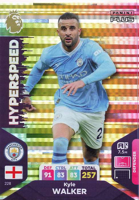 KYLE WLKER - PANINI E/Premier League PLUS 2024 -FOIL `HYPERSPEED` TRADING CARD 228