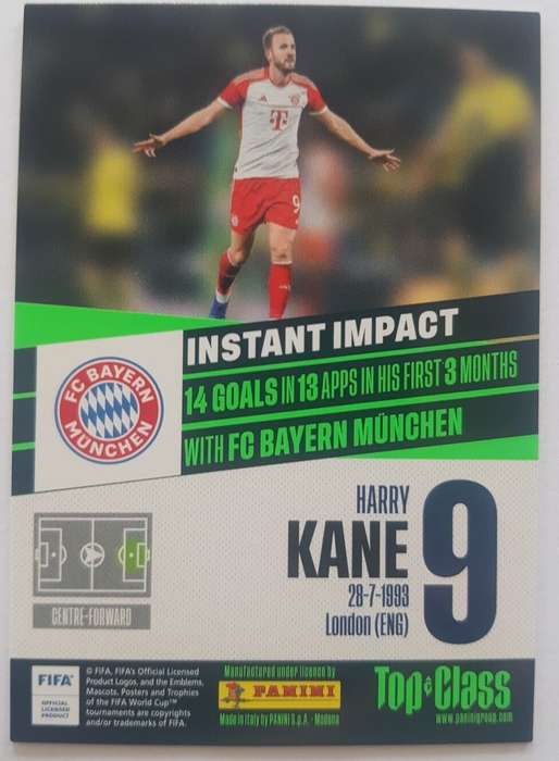 HARRY KANE - PANINI `TOP CLASS` 2024 - RARE RED FOIL `UNBEATABLE` TRADING CARD 265