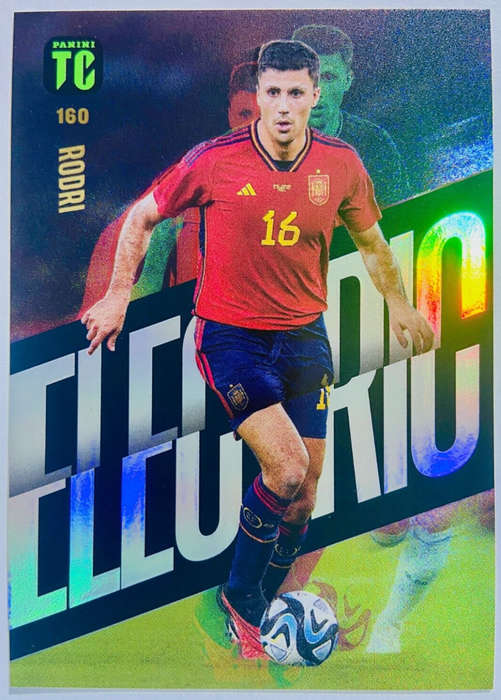 RODRI - PANINI `TOP CLASS` 2024 - RARE FOIL `ELECTRIC` TRADING CARD 160