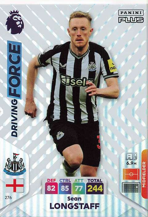 SEAN LONGSTAFF - PANINI E/Premier League 2024 -FOIL `DRIVING FORCE` TRADING CARD 276