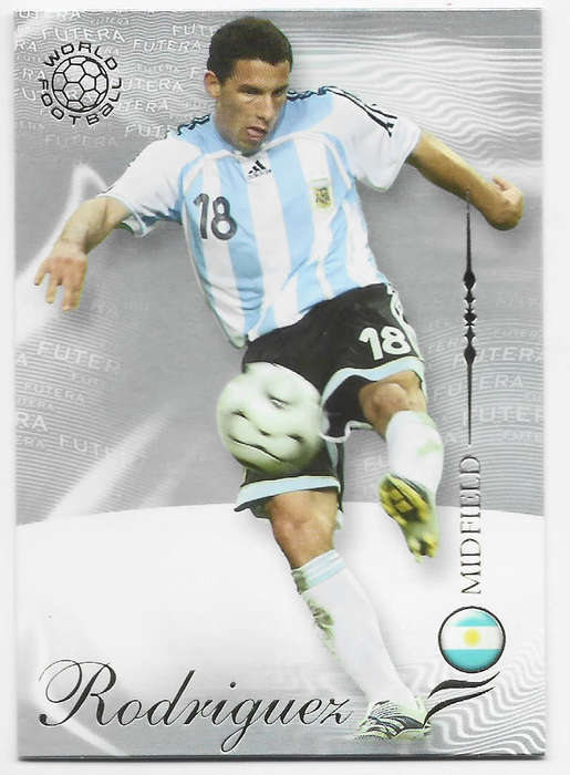 MAXI RODRIGUEZ (Argentina) - FUTERA WORLD FOOTBALL 2007 COLLECTION - RARE TRADING CARD 115