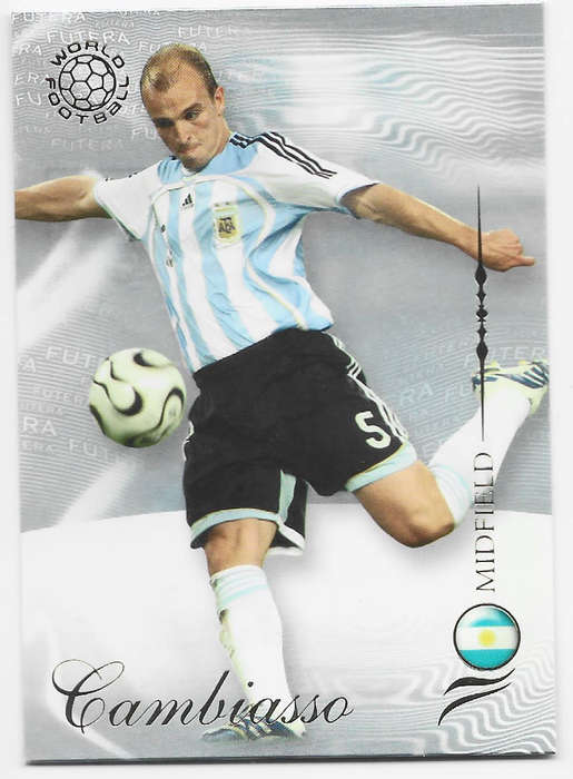 ESTEBAN CAMBIASSO (Argentina) - FUTERA WORLD FOOTBALL 2007 COLLECTION - RARE TRADING CARD 72