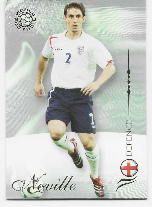 GARRY NEVILLE (England) - FUTERA WORLD FOOTBALL 2007 COLLECTION - RARE TRADING CARD 47