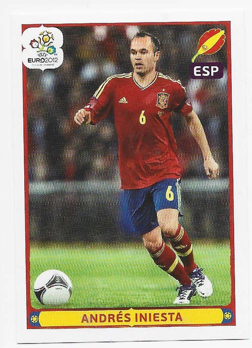 ANDRES INIESTA - PANINI EUFA EURO 2012 STICKER COLLECTION - ACTION STICKER 309 White