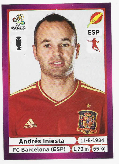 ANDRES INIESTA - PANINI EUFA EURO 2012 STICKER COLLECTION - ACTION STICKER 299 White