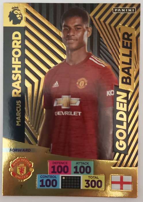 MARCUS RASHFORD - PANINI Adrenalyn EPL 2020/2021 - RARE GOLD `GOLDEN BALLER` TRADING CARD 7
