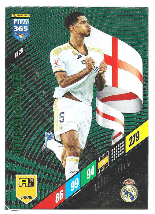 JUDE BELLINGHAM - PANINI `FIFA 365 COLLECTION` UPDATES 2024 - FOIL `INTERNATIONAL STAR" CARD IS28