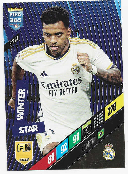 RODRYGO - PANINI `FIFA 365 COLLECTION` 2024 UPDATES - `WINTER STAR" TRADING CARD STS34