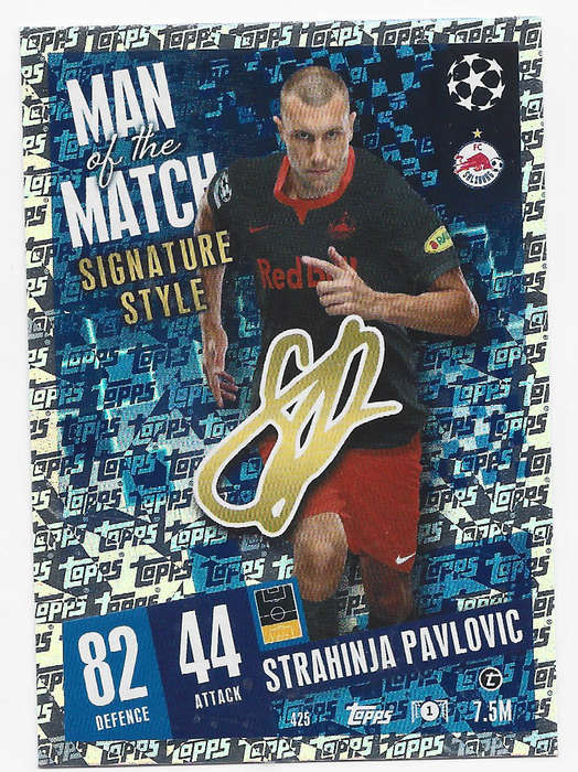STRA. PAVLOVIC - TOPPS `CHAMPIONS/EUROPA LEAGUE` 2023/24 -  "SIGNATURE MAN of the MATCH" CARD