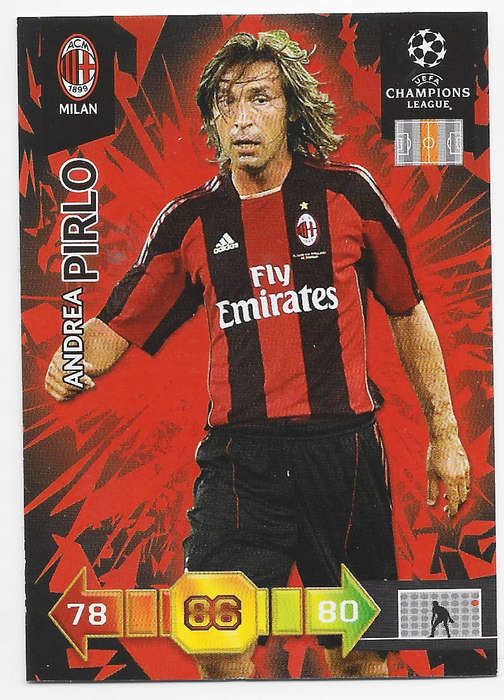 ANDREA PIRLO (AC Milan) - PANINI `CHAMPIONS LEAGUE` 2010/11 - `BASE` TRADING CARD