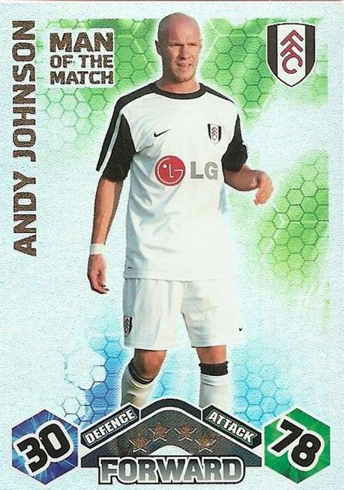 ANDY JOHNSON - MATCH ATTAX 2009/10 - `MAN of the MATCH` FOIL TRADING CARD