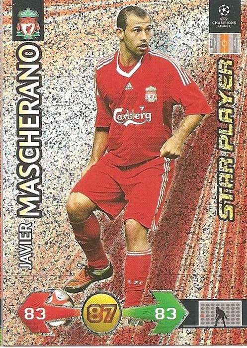 PANINI CHAMPIONS LEAGUE `S/STRIKES` 2009/10 - JAVIER MASCHERANO `STAR PLAYER` TRADING CARD