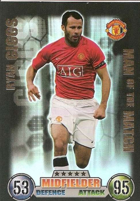 MATCH ATTAX 2007/08 - RYAN GIGGS `MAN of the MATCH`   TRADING CARD