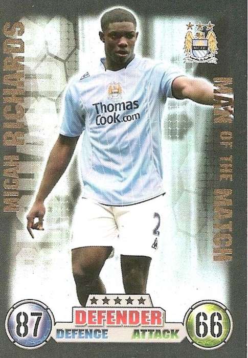 MATCH ATTAX 2007/08 - MICAH RICHARDS `MAN of the MATCH` TRADING CARD
