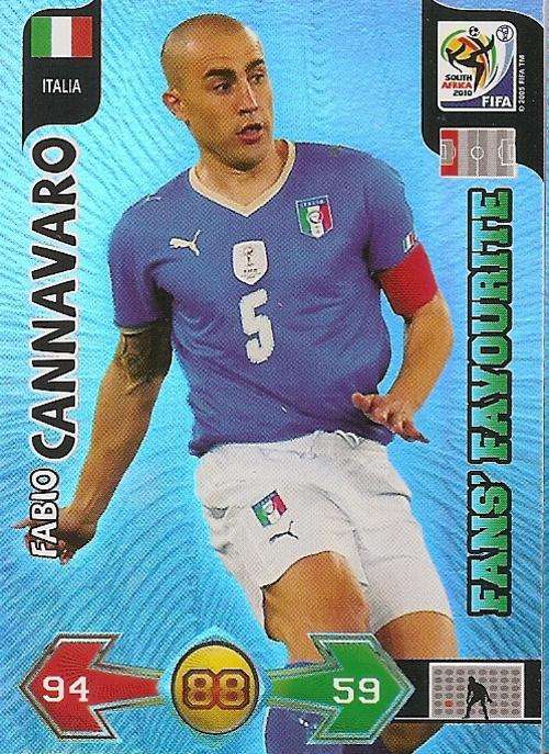 FABIO CANNAVARO - PANINI FIFA WORLD CUP 2010 COLLECTION -  FOIL`FANS FAVOURITE` CARD