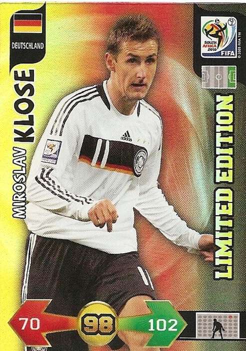 MIROSLAV KLOSE - PANINI FIFA WORLD CUP 2010 SOUTH AFRICA - `LIMITED EDITION` TRADING CARD