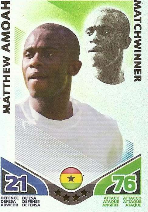 MATTHEW AMOAH - TOPPS MATCH ATTAX `FIFA WORLD CUP 2010` -  `MATCHWINNER` CARD - GERMAN VERSION