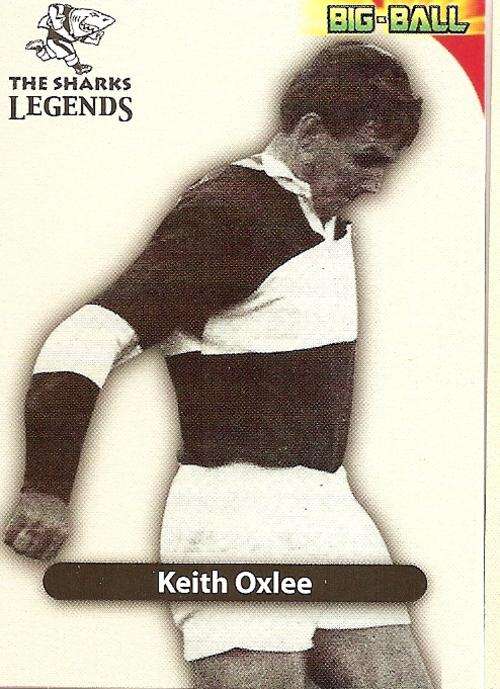 KEITH OXLEE "SHARKS" - 2010 BIG BALL RUGBY COLLECTION -  `LEGEND` TRADING CARD TS38