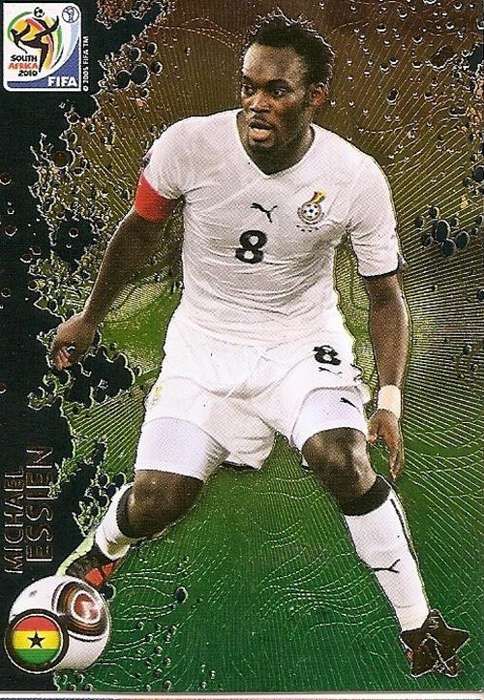 MICHAEL ESSIEN - FIFA WORLD CUP 2010 ADRENALYN PREMIUM - RARE "METTALIZED" TRADING CARD