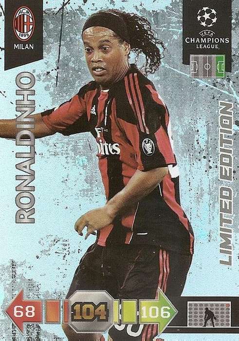 RONALDINHO - PANINI CHAMPIONS LEAGUE 2010/11 - ULTRA RARE `LIMITED EDITION` TRADING CARD