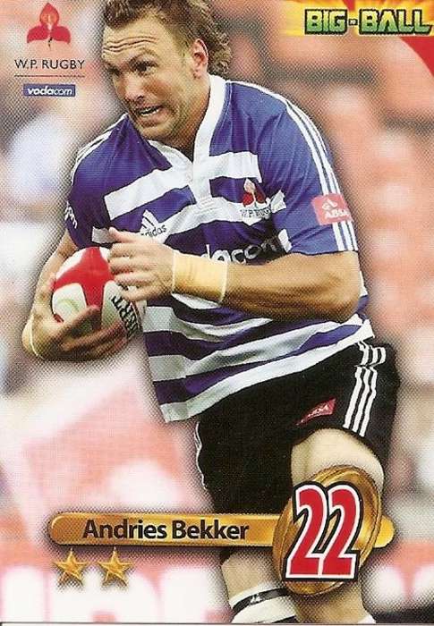 ANDRIES BEKKER - BIG BALL 2010 RUGBY COLLECTION -  BASE TRADING CARD WP02