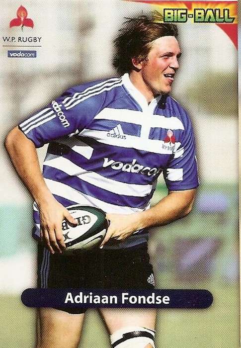 ADRIAAN FONDSE - BIG BALL 2010 RUGBY COLLECTION -  BASE TRADING CARD WP01