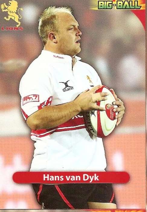 HANS VAN DYK - BIG BALL 2010 RUGBY COLLECTION -  BASE TRADING CARD GL15