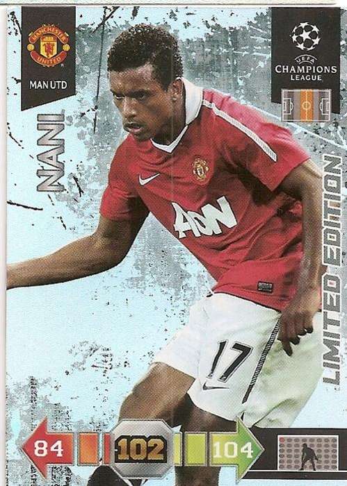 NANI - PANINI CHAMPIONS LEAGUE 2010/11 - RARE `LIMITED EDITION` TRADING CARD