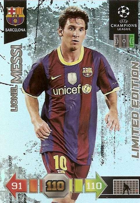 LIONEL MESSI - PANINI `CHAMPIONS LEAGUE 2010/2011` - VERY RARE `LIMITED EDITION` TRADING CARD