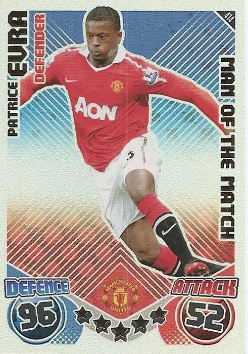 MATCH ATTAX 2010/11 - PATRICE EVRA M/MATCH CARD