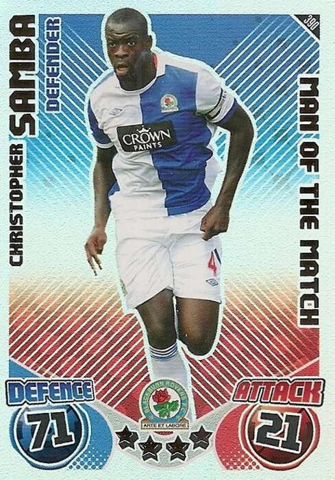 MATCH ATTAX 2010/11 - CHRISTOPHER SAMBA M/MATCH CARD