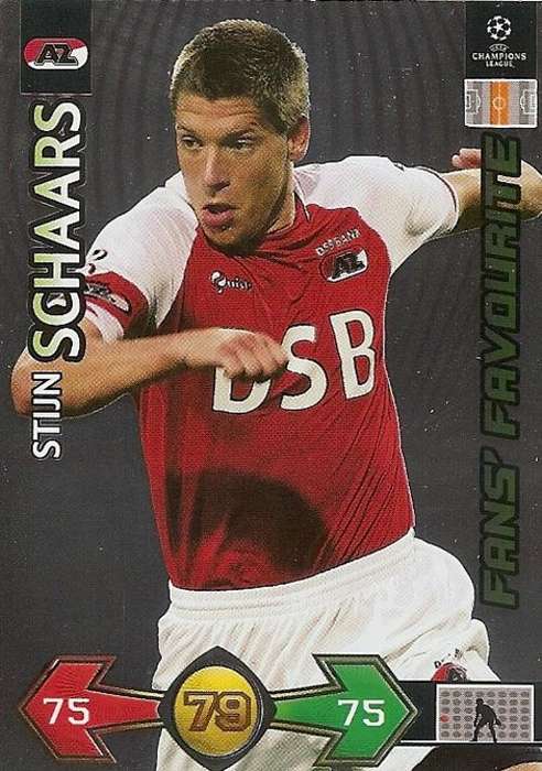 STIJN SCHAARS - PANINI CHAMPIONS LEAGUE S/STRIKES 2009/10 - FOIL FANS FAVOURITE CARD