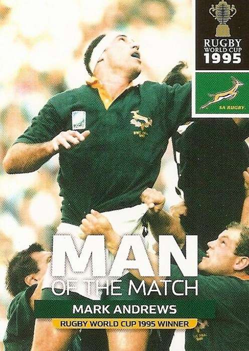 2011 RUGBY WORLD CUP COLLECTION -  MARK ANDREWS "MAN of the MATCH" CARD 169