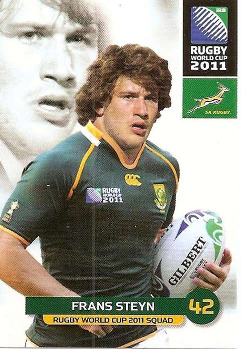 2011 RUGBY WORLD CUP COLLECTION -  FRANS STEYN 75 BASE CARD
